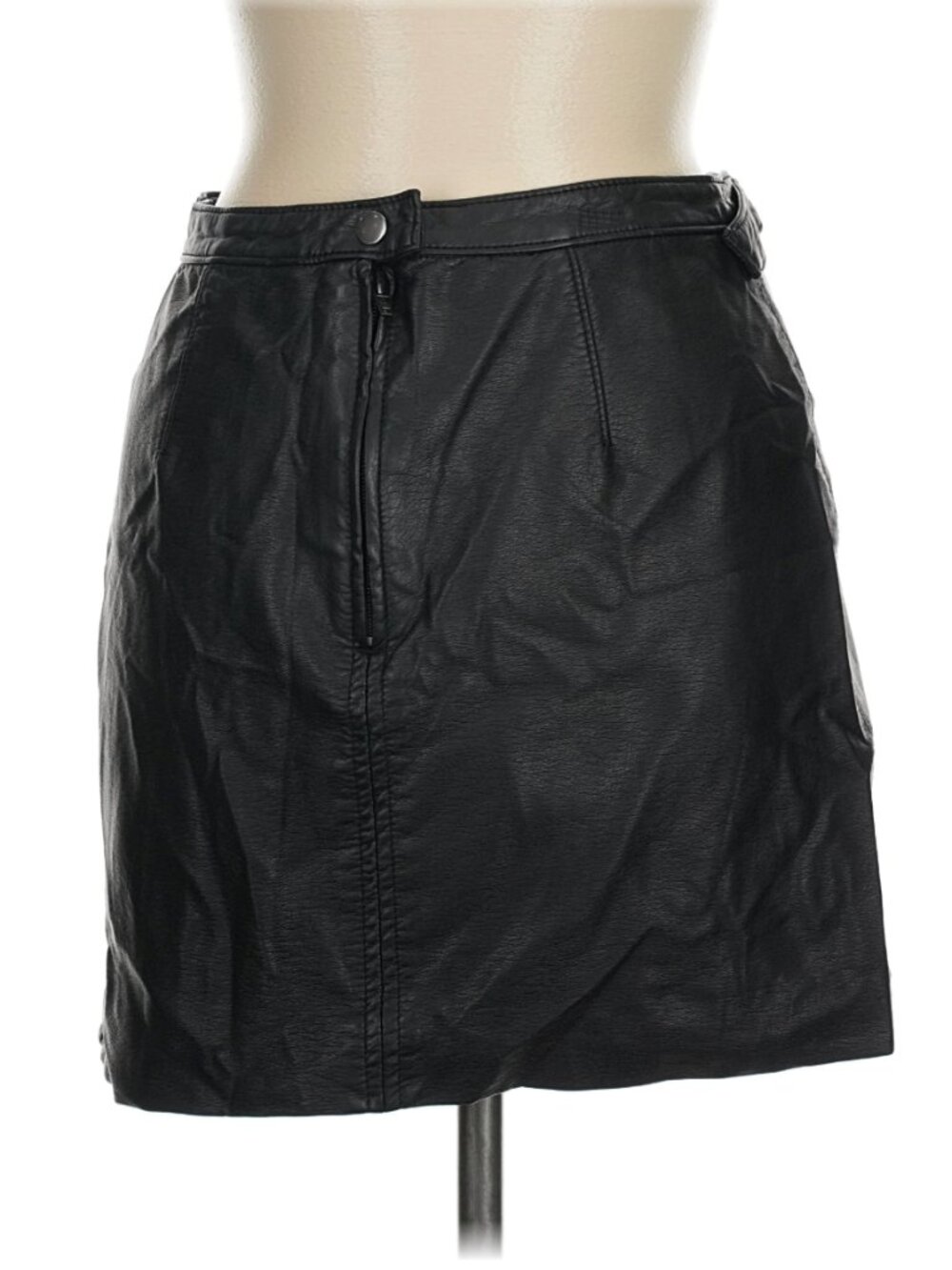 Free People "Midnight Magic" Faux Leather Mini Skirt In Black - Size 8 - Picture 5 of 9